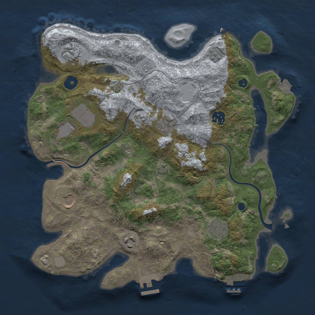 Rust Map: Procedural Map, Size: 3500, Seed: 1116250906, 14 Monuments