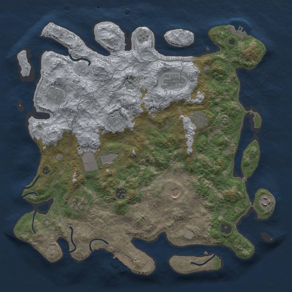 Rust Map: Procedural Map, Size: 4000, Seed: 72839, 19 Monuments
