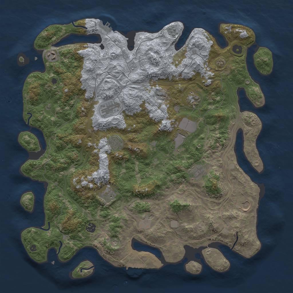 Rust Map: Procedural Map, Size: 4500, Seed: 2010152122, 20 Monuments