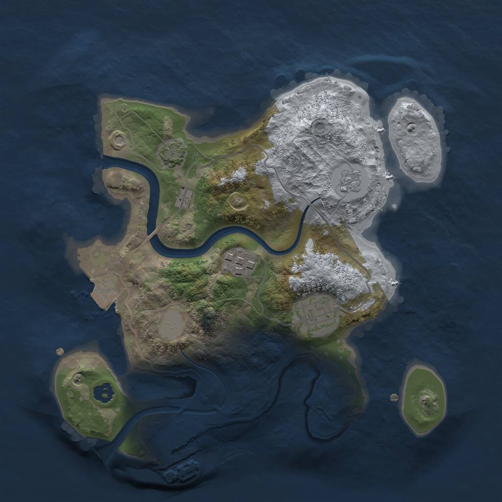 Rust Map: Procedural Map, Size: 2500, Seed: 104903470, 6 Monuments