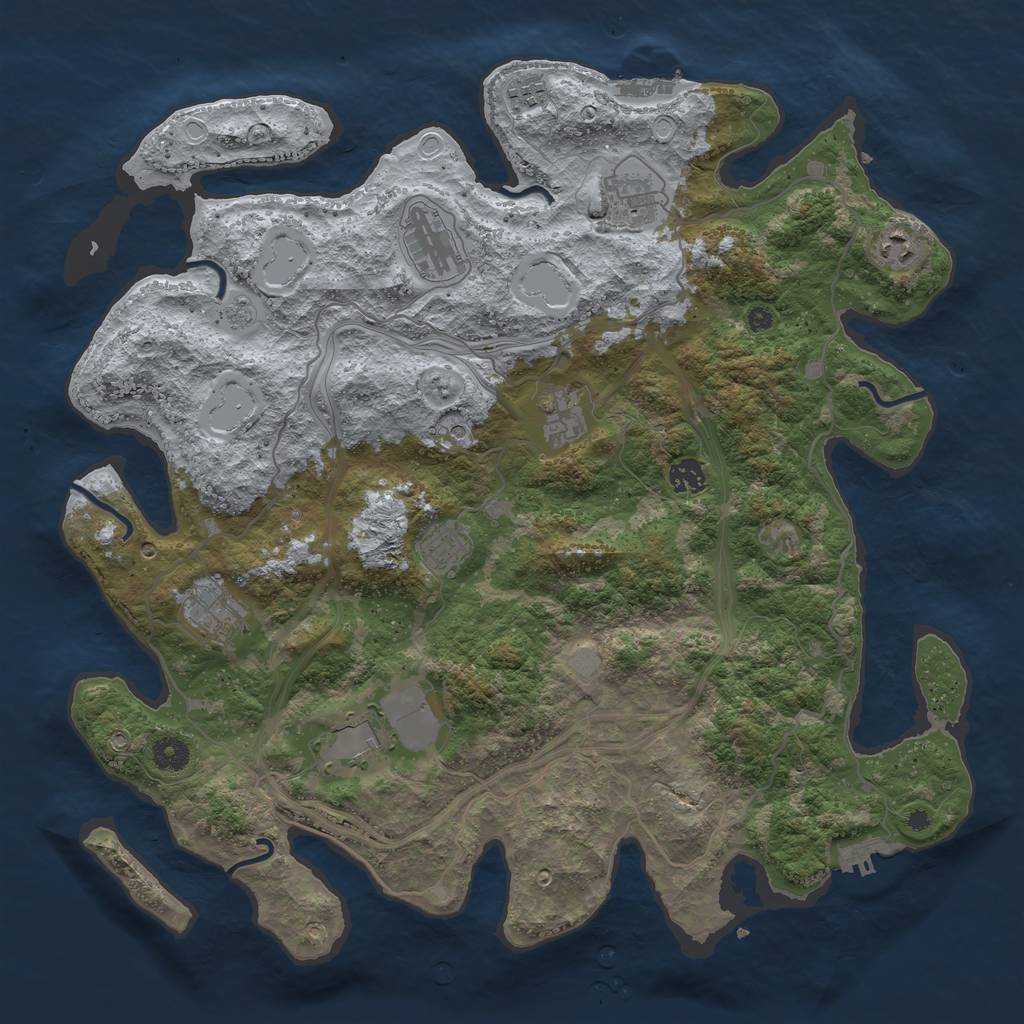 Rust Map: Procedural Map, Size: 4250, Seed: 971687997, 18 Monuments
