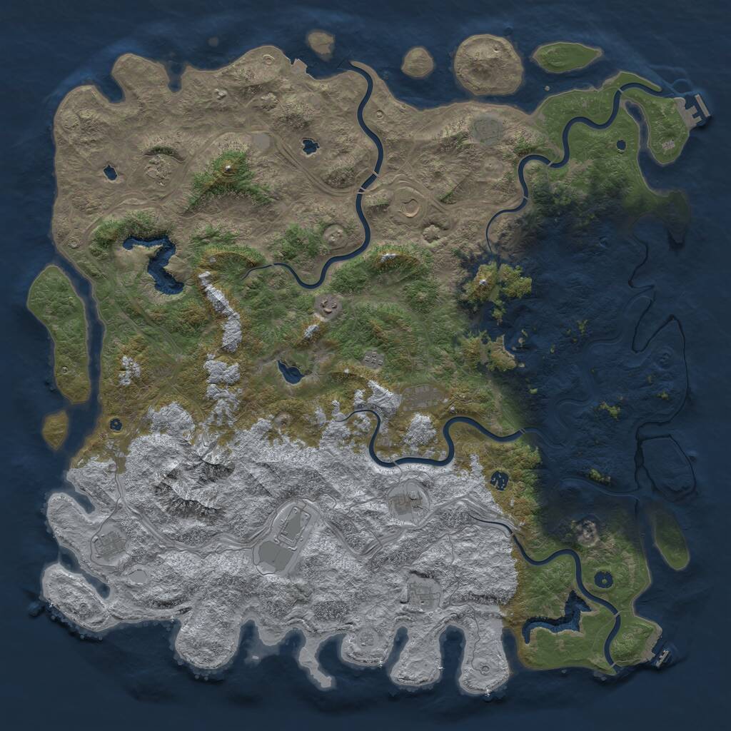 Rust Map: Procedural Map, Size: 6000, Seed: 1606508577, 17 Monuments