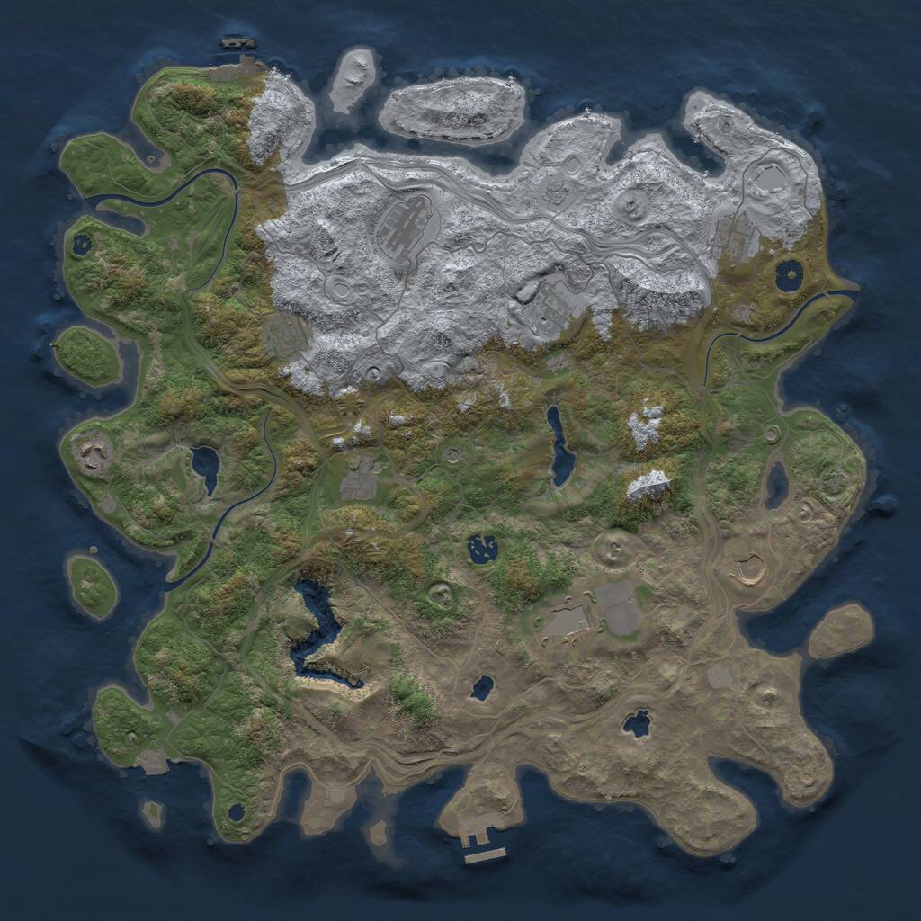 Rust Map: Procedural Map, Size: 4500, Seed: 1999397360, 15 Monuments
