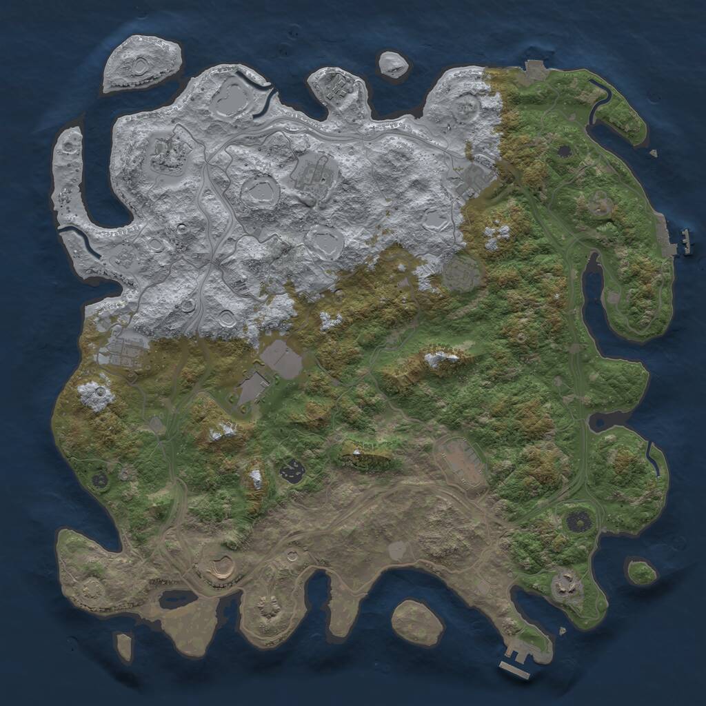 Rust Map: Procedural Map, Size: 4500, Seed: 1866910634, 17 Monuments