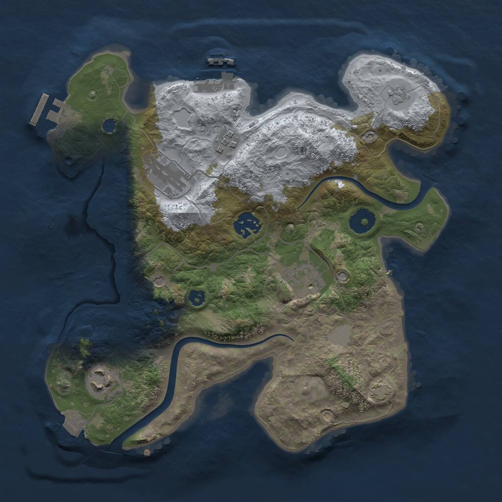Rust Map: Procedural Map, Size: 3000, Seed: 30036, 11 Monuments