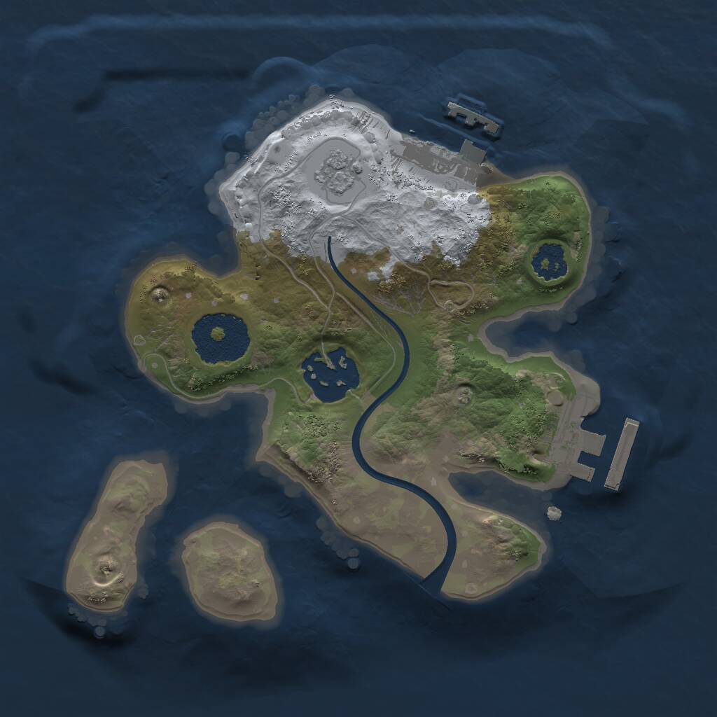 Rust Map: Procedural Map, Size: 2000, Seed: 858, 5 Monuments