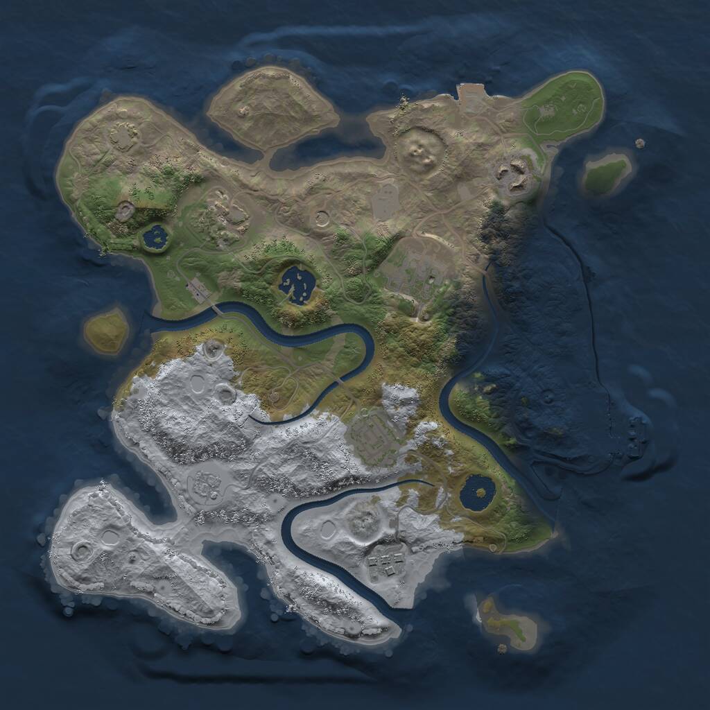 Rust Map: Procedural Map, Size: 3000, Seed: 4850643, 11 Monuments