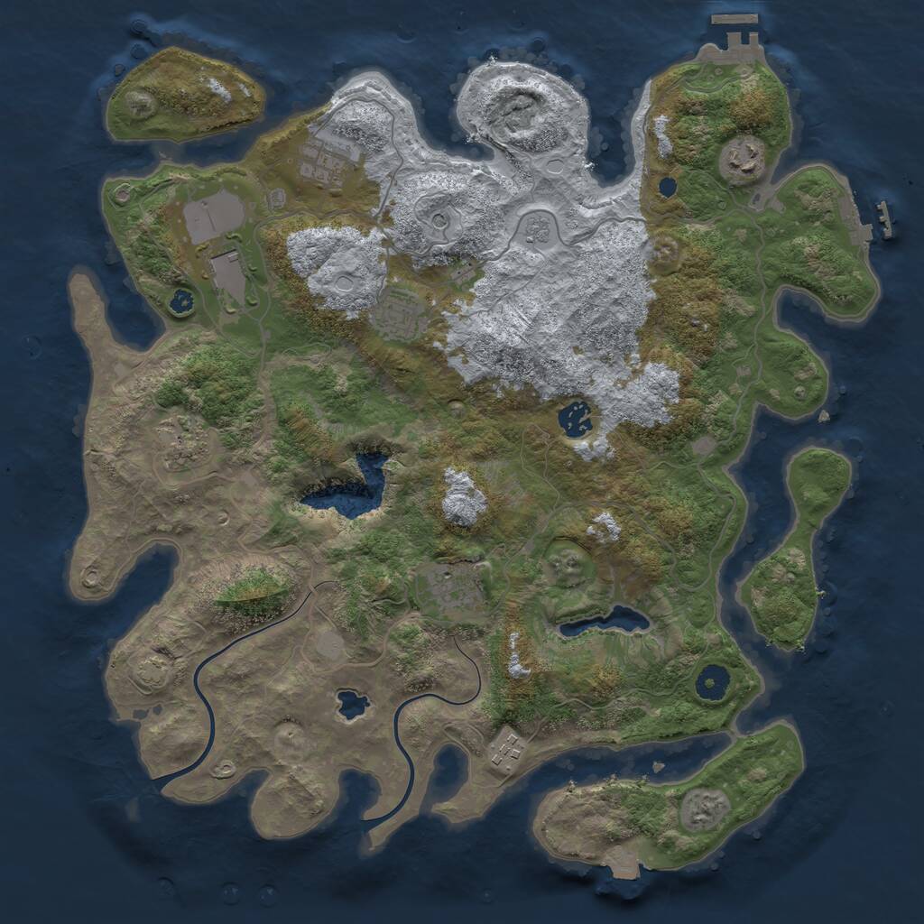 Rust Map: Procedural Map, Size: 4000, Seed: 662032348, 14 Monuments