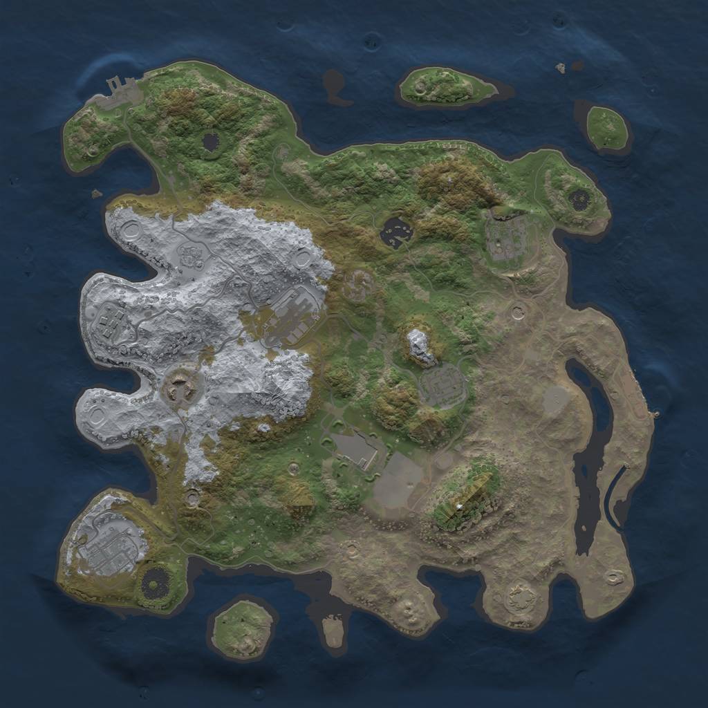 Rust Map: Procedural Map, Size: 3500, Seed: 96582, 16 Monuments