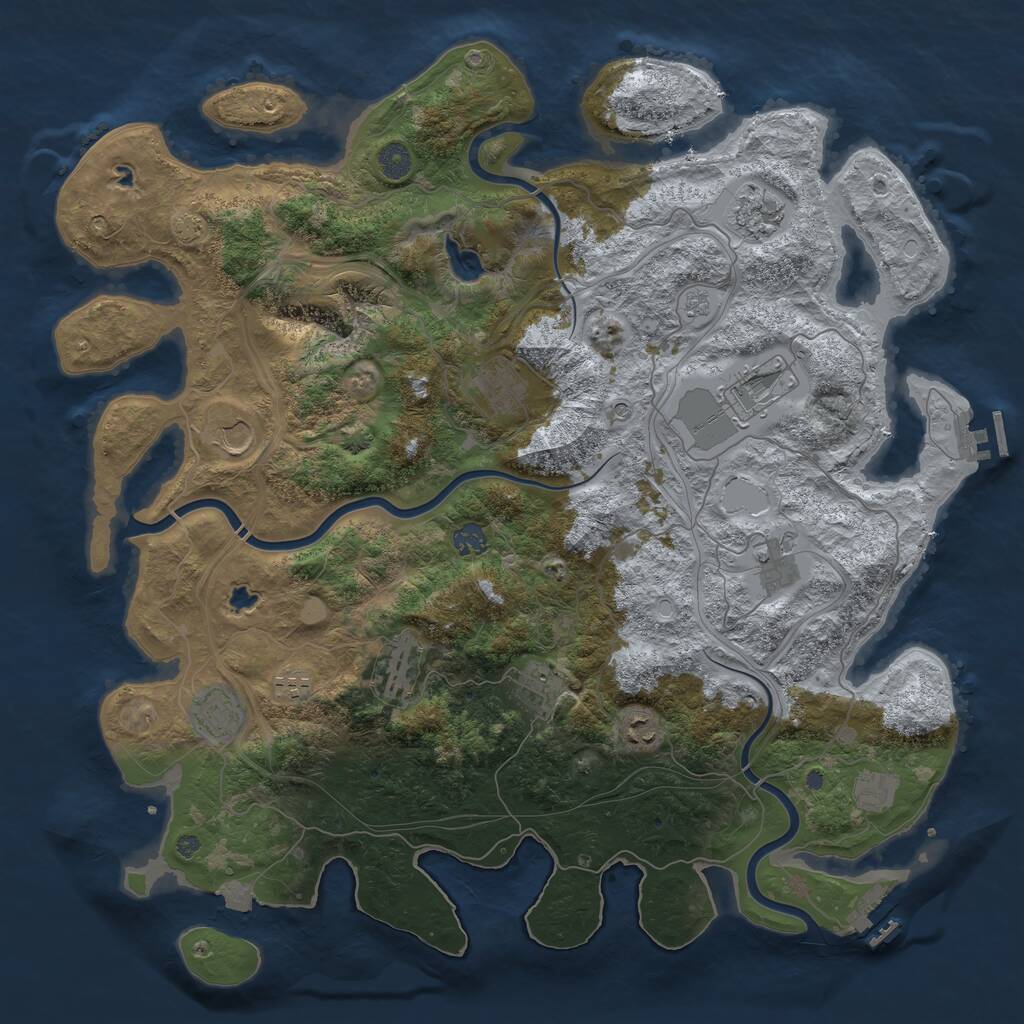 Rust Map: Procedural Map, Size: 4500, Seed: 986191, 19 Monuments