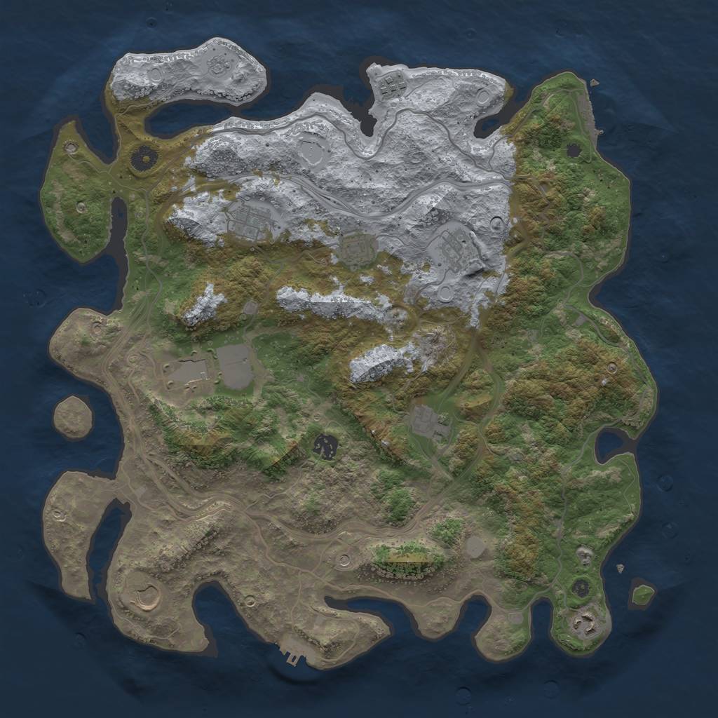 Rust Map: Procedural Map, Size: 4250, Seed: 416496864, 18 Monuments