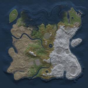 Thumbnail Rust Map: Procedural Map, Size: 3500, Seed: 377643930, 14 Monuments