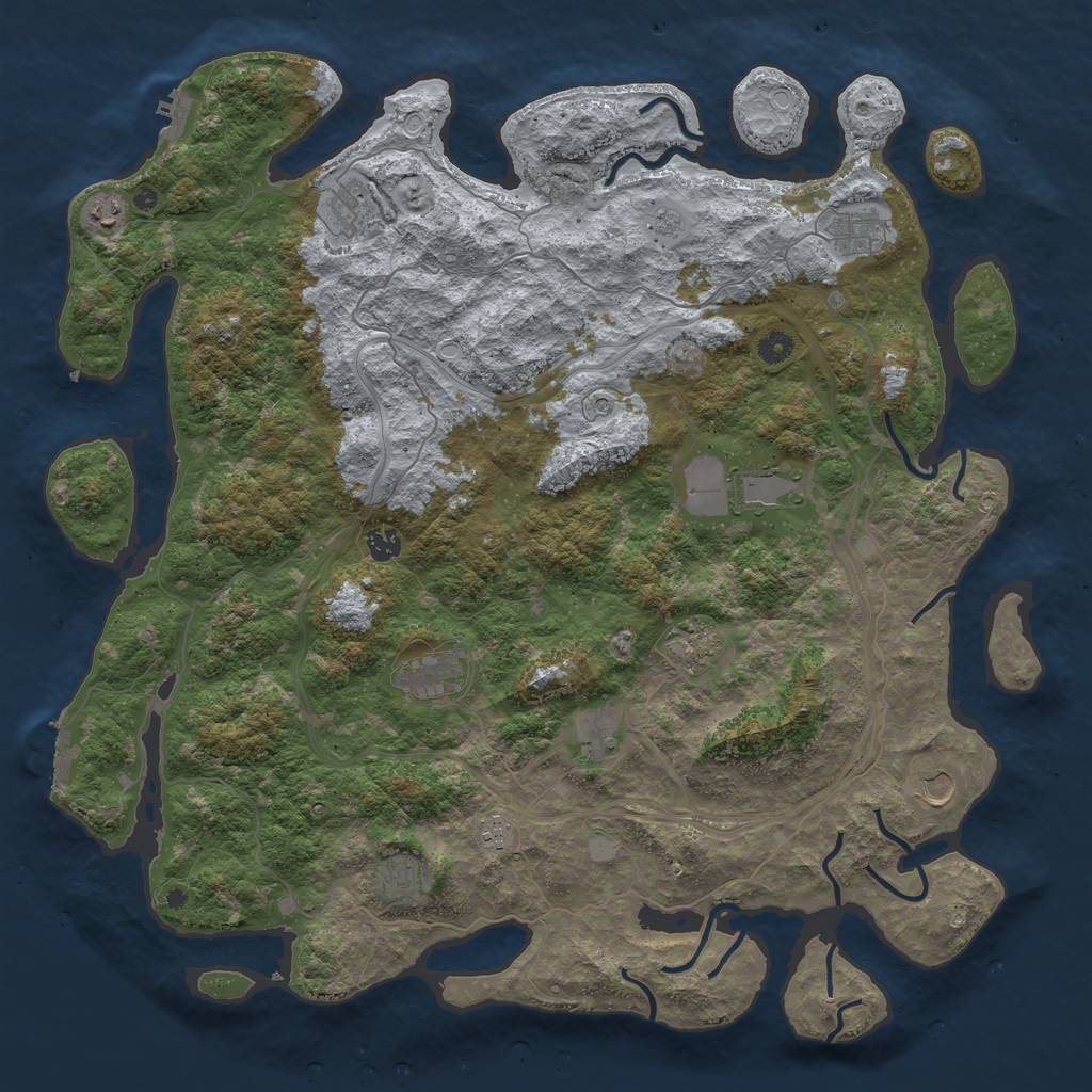Rust Map: Procedural Map, Size: 4800, Seed: 1516282102, 20 Monuments
