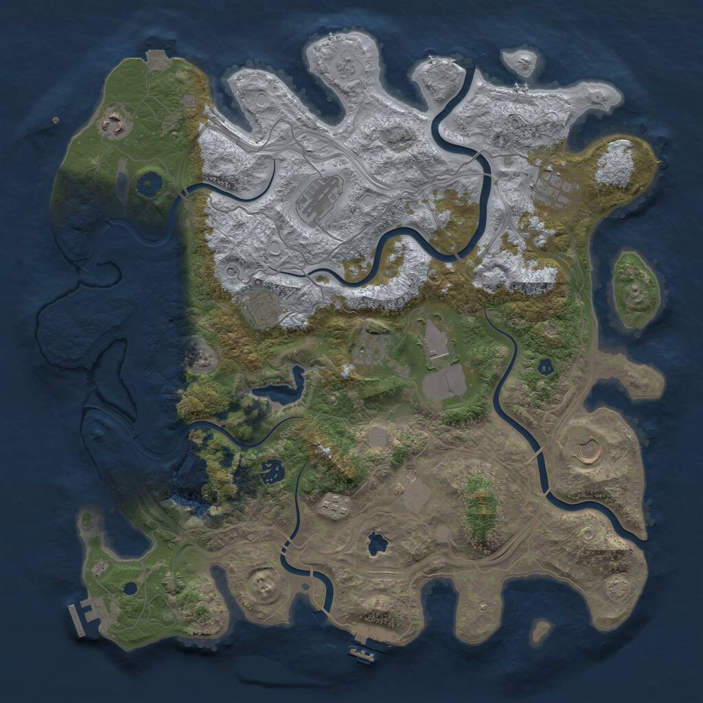 Rust Map: Procedural Map, Size: 4250, Seed: 179864995, 16 Monuments