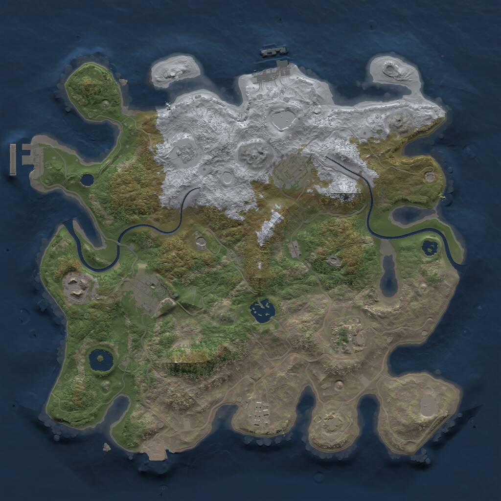 Rust Map: Procedural Map, Size: 3200, Seed: 79865489, 12 Monuments