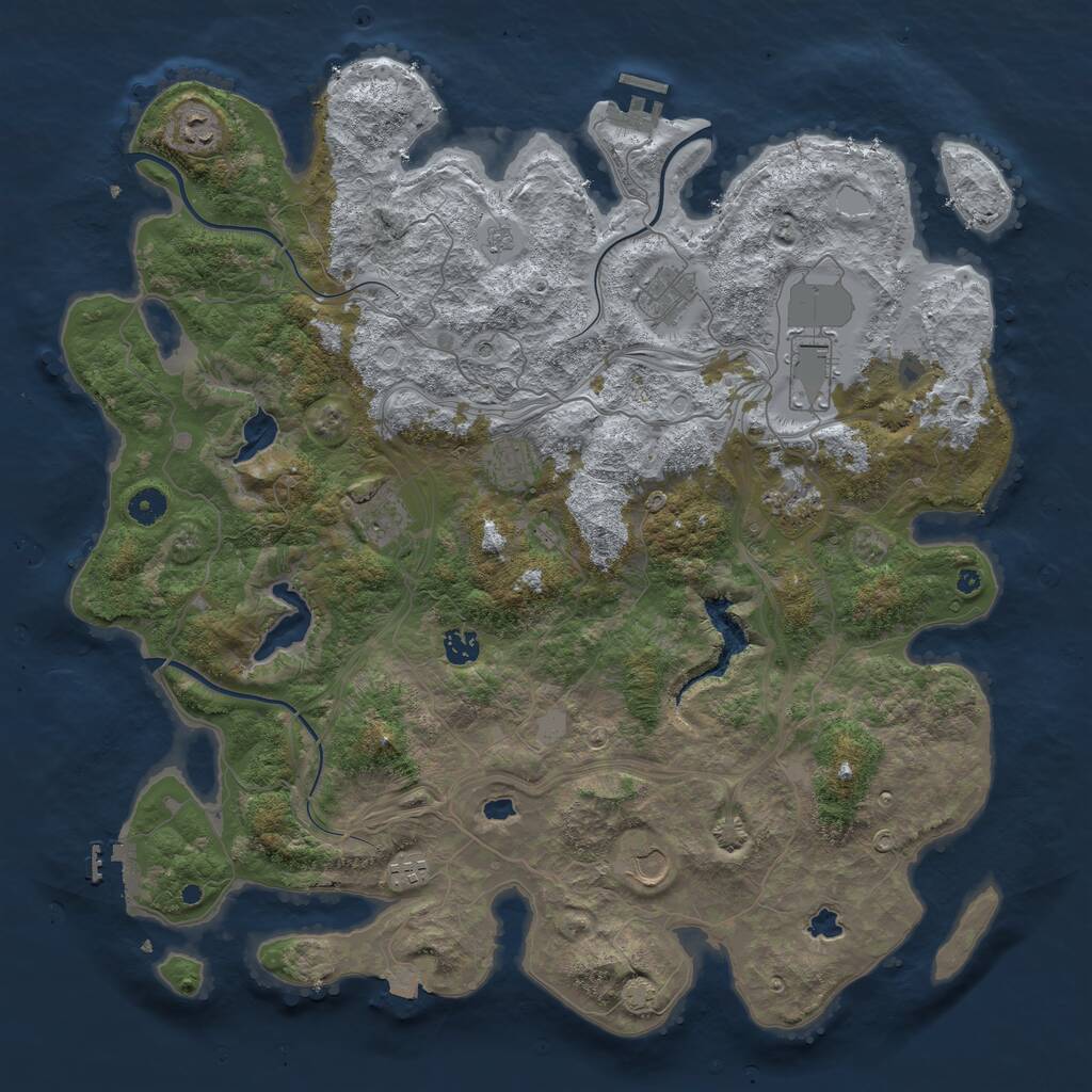 Rust Map: Procedural Map, Size: 4500, Seed: 1960695446, 15 Monuments