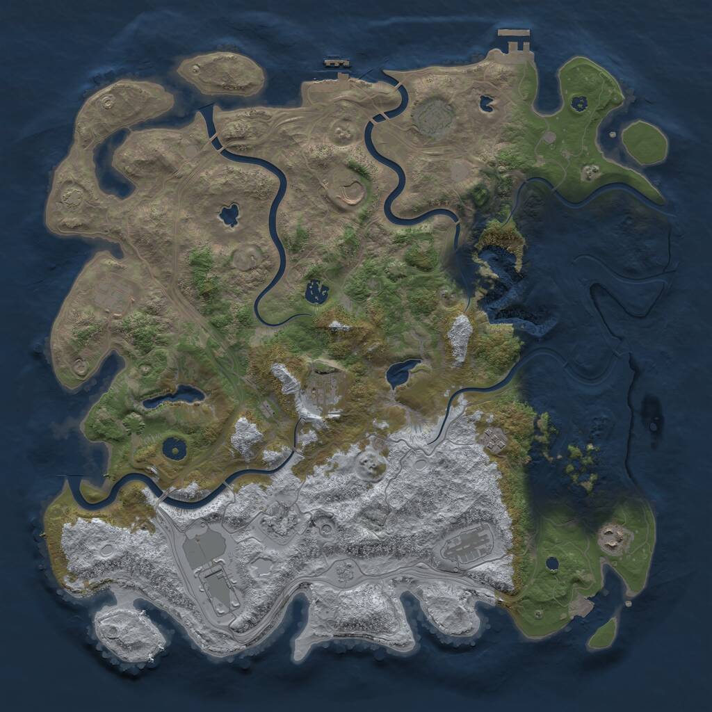 Rust Map: Procedural Map, Size: 4500, Seed: 5883279, 16 Monuments