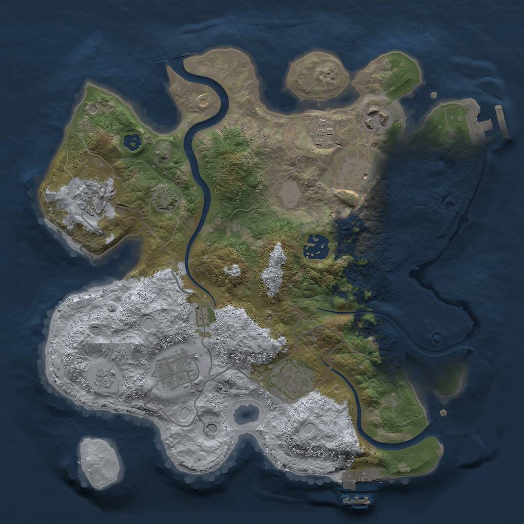 Rust Map: Procedural Map, Size: 3000, Seed: 1288382679, 13 Monuments