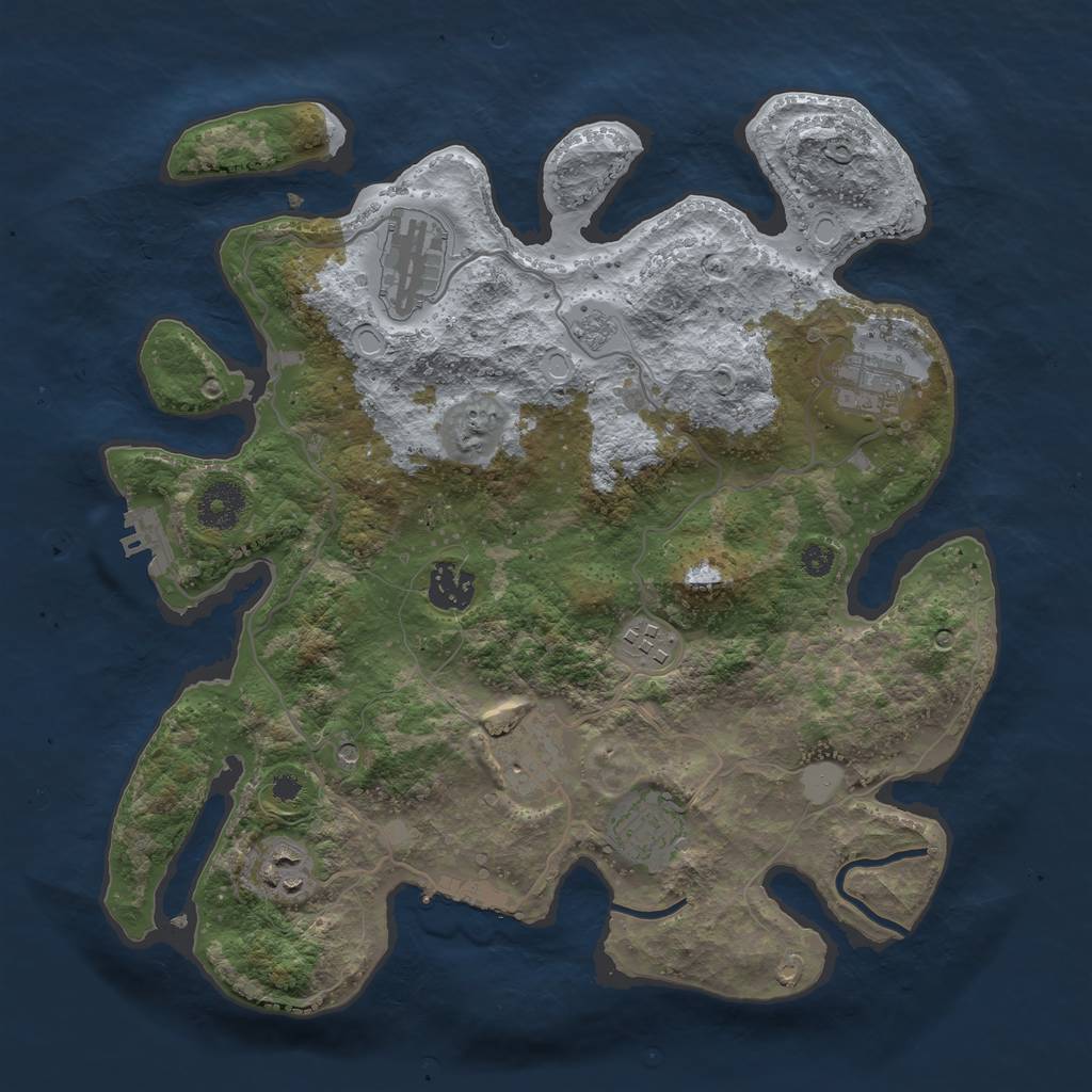 Rust Map: Procedural Map, Size: 3400, Seed: 692353069, 16 Monuments