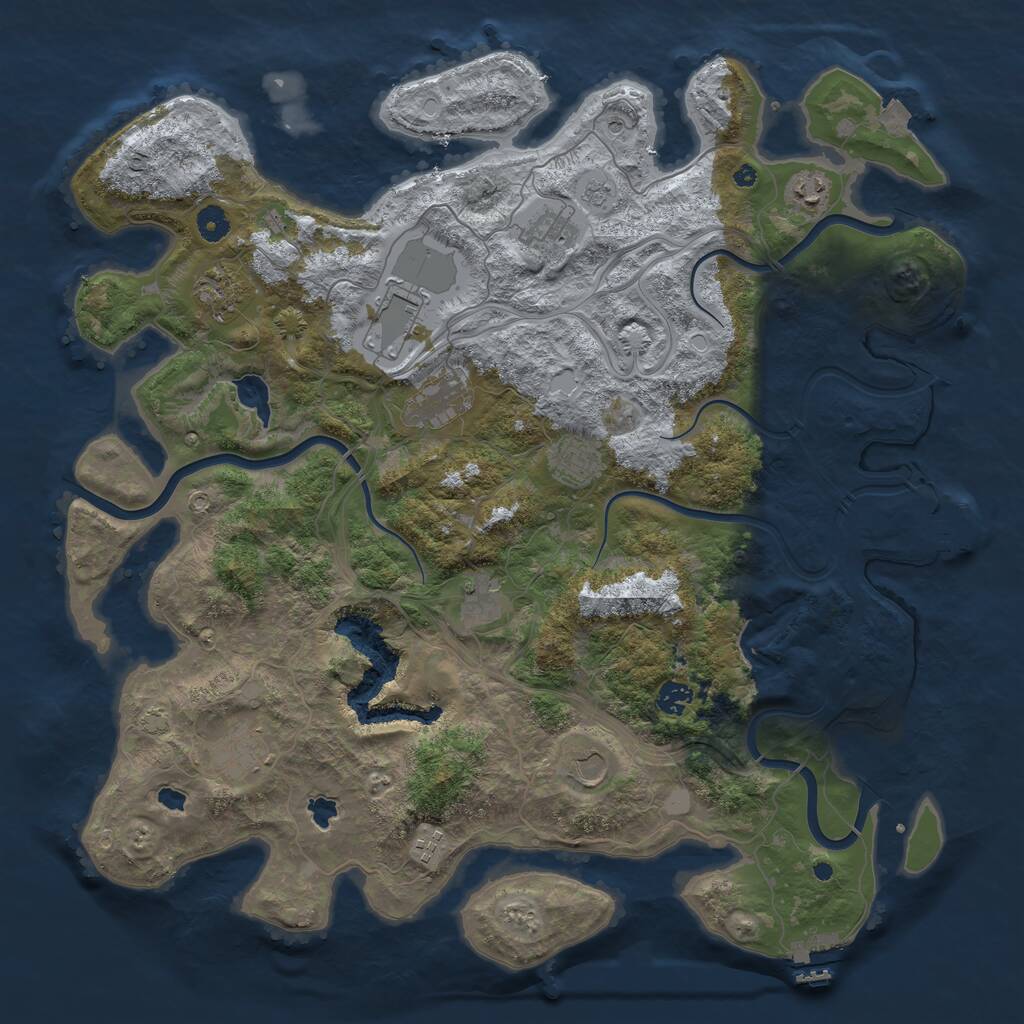 Rust Map: Procedural Map, Size: 4500, Seed: 212234, 17 Monuments