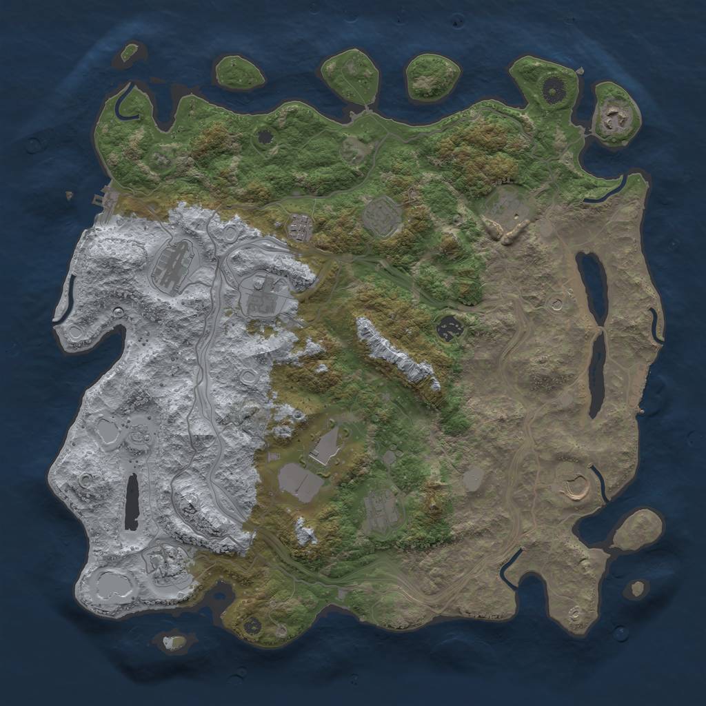 Rust Map: Procedural Map, Size: 4250, Seed: 719715464, 20 Monuments