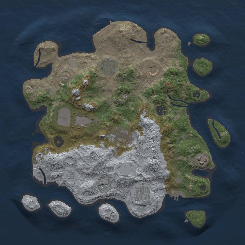 Rust Map: Procedural Map, Size: 3500, Seed: 1636804416, 16 Monuments