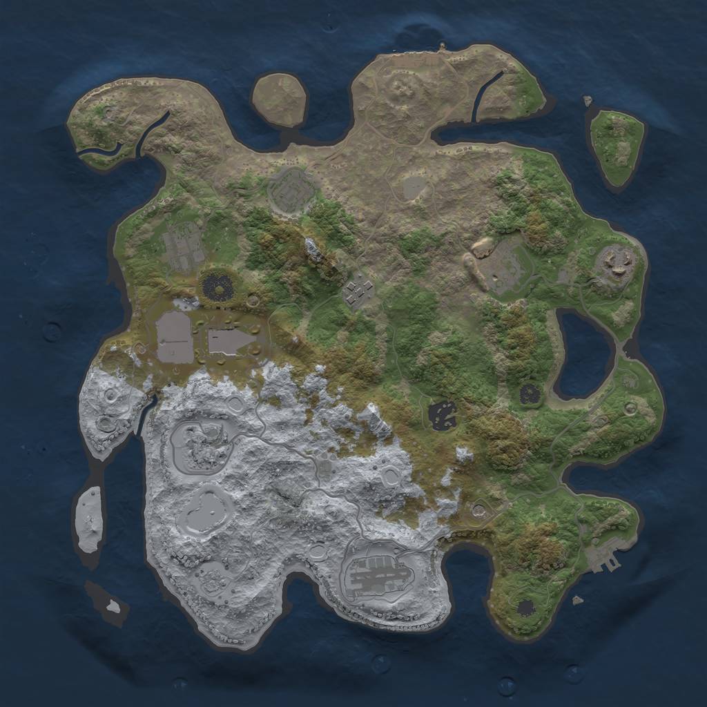 Rust Map: Procedural Map, Size: 3500, Seed: 1750301318, 18 Monuments