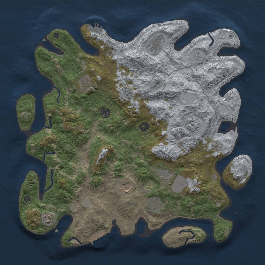 Rust Map: Procedural Map, Size: 4000, Seed: 19952965, 18 Monuments