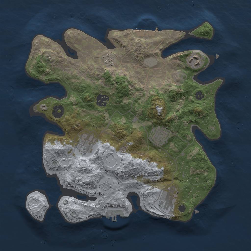 Rust Map: Procedural Map, Size: 3000, Seed: 88391, 15 Monuments