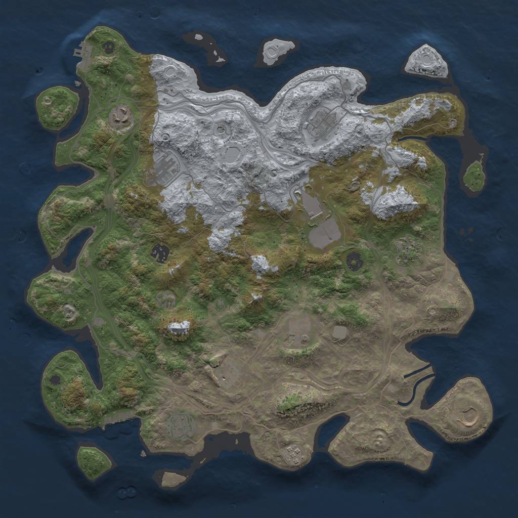 Rust Map: Procedural Map, Size: 4250, Seed: 907111109, 19 Monuments