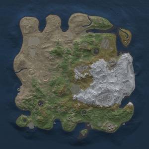 Thumbnail Rust Map: Procedural Map, Size: 3500, Seed: 1455077848, 16 Monuments