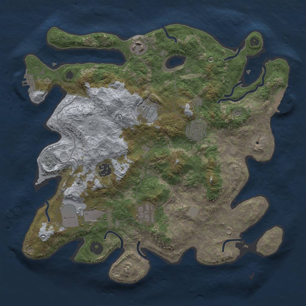 Rust Map: Procedural Map, Size: 3500, Seed: 1684800000, 16 Monuments