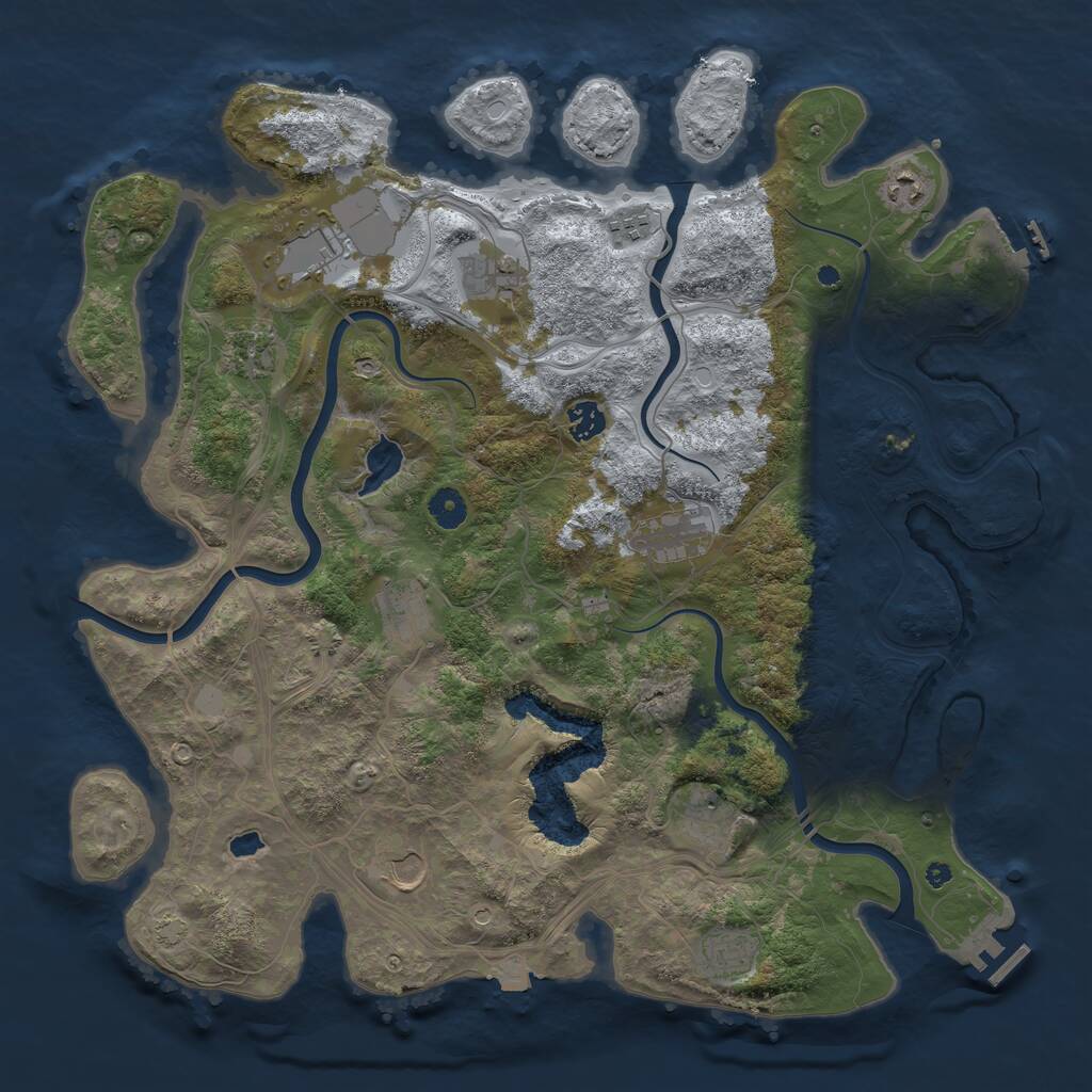 Rust Map: Procedural Map, Size: 4250, Seed: 1793976013, 16 Monuments