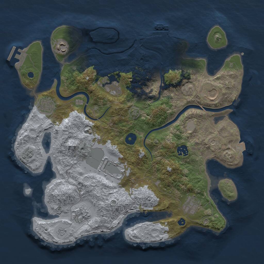 Rust Map: Procedural Map, Size: 3500, Seed: 452430721, 15 Monuments