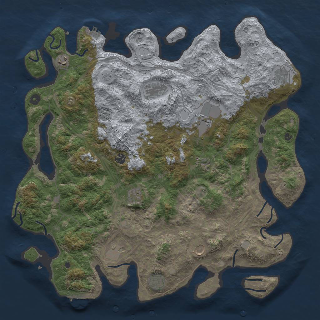 Rust Map: Procedural Map, Size: 4500, Seed: 1975579367, 20 Monuments