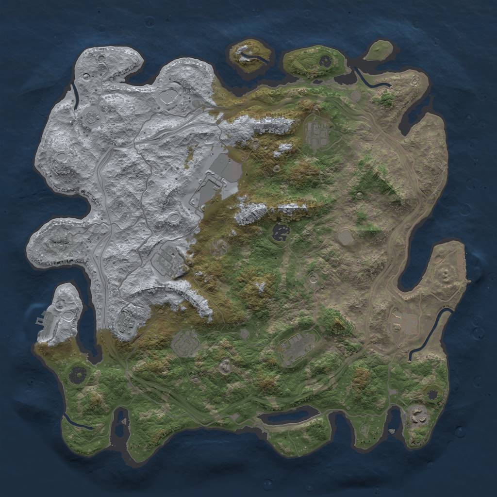 Rust Map: Procedural Map, Size: 4250, Seed: 194698087, 16 Monuments