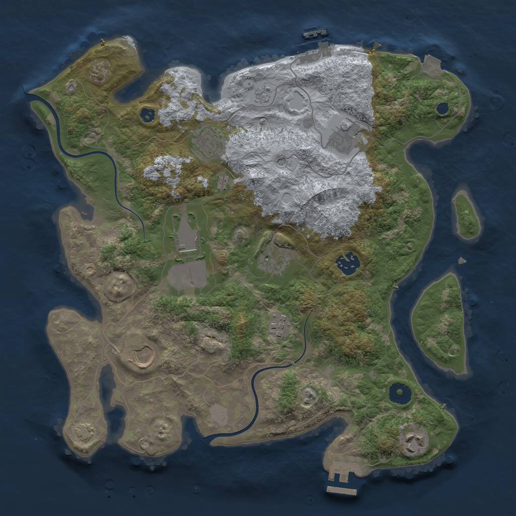 Rust Map: Procedural Map, Size: 3500, Seed: 1652875958, 14 Monuments