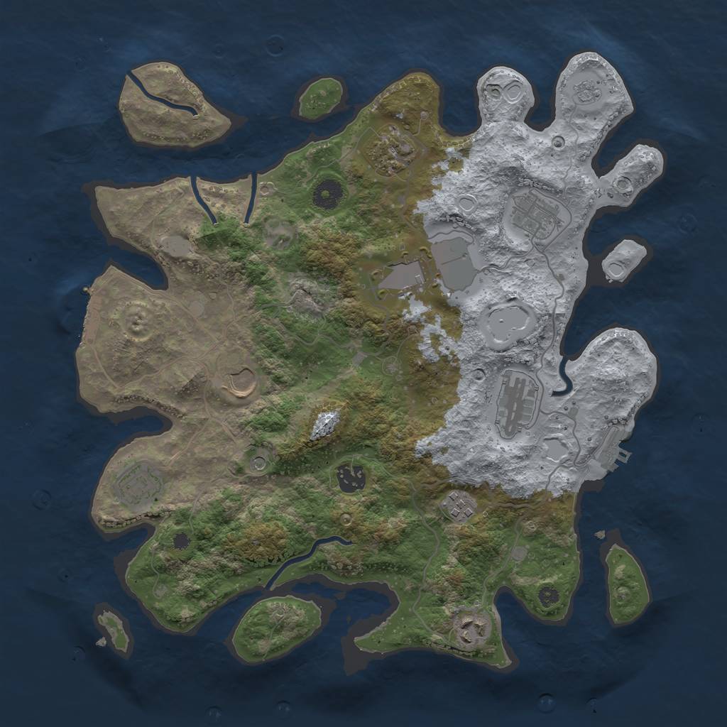 Rust Map: Procedural Map, Size: 3700, Seed: 10462456, 16 Monuments
