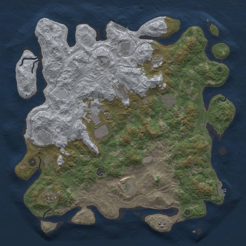 Rust Map: Procedural Map, Size: 4500, Seed: 852494505, 19 Monuments