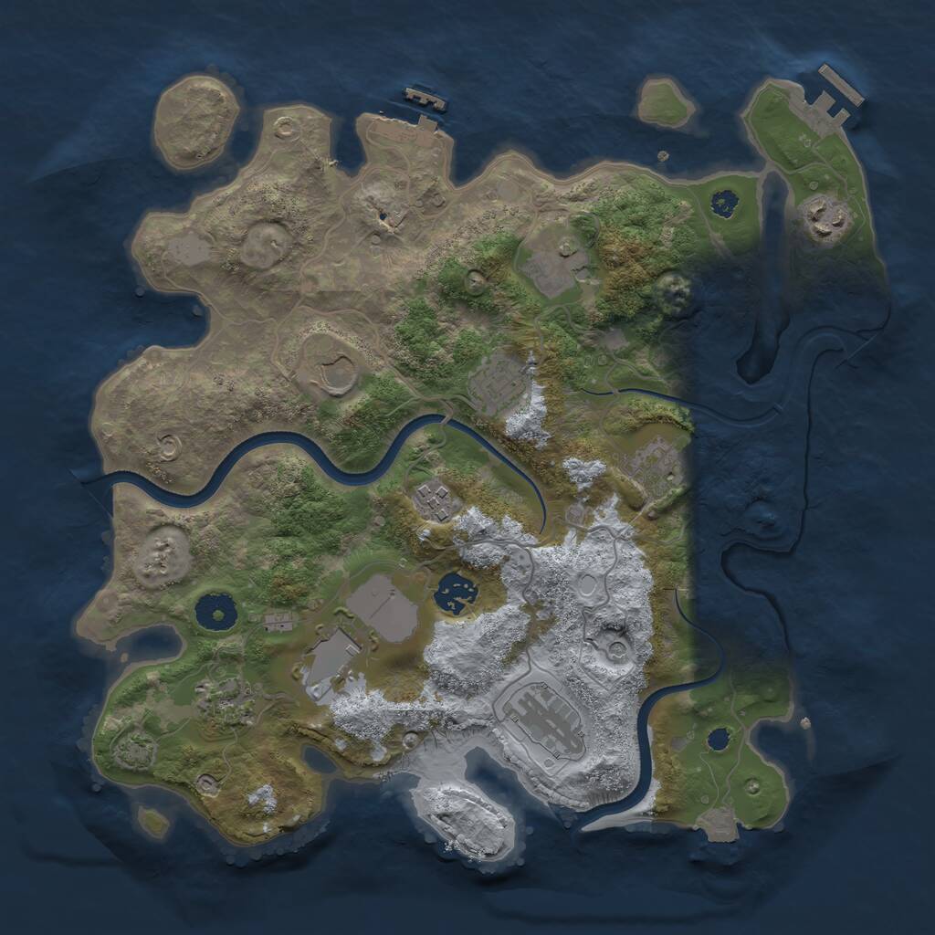 Rust Map: Procedural Map, Size: 3500, Seed: 1669057512, 15 Monuments