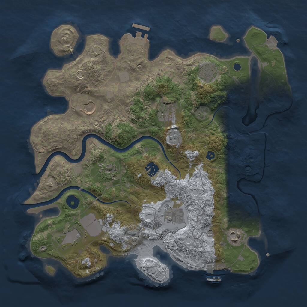 Rust Map: Procedural Map, Size: 3500, Seed: 1669057512, 14 Monuments