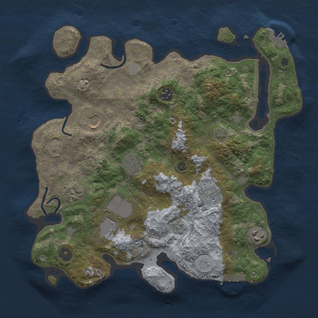 Rust Map: Procedural Map, Size: 3500, Seed: 1669057512, 16 Monuments