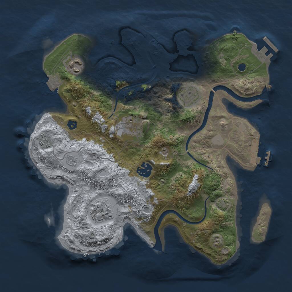Rust Map: Procedural Map, Size: 3000, Seed: 1374809252, 12 Monuments