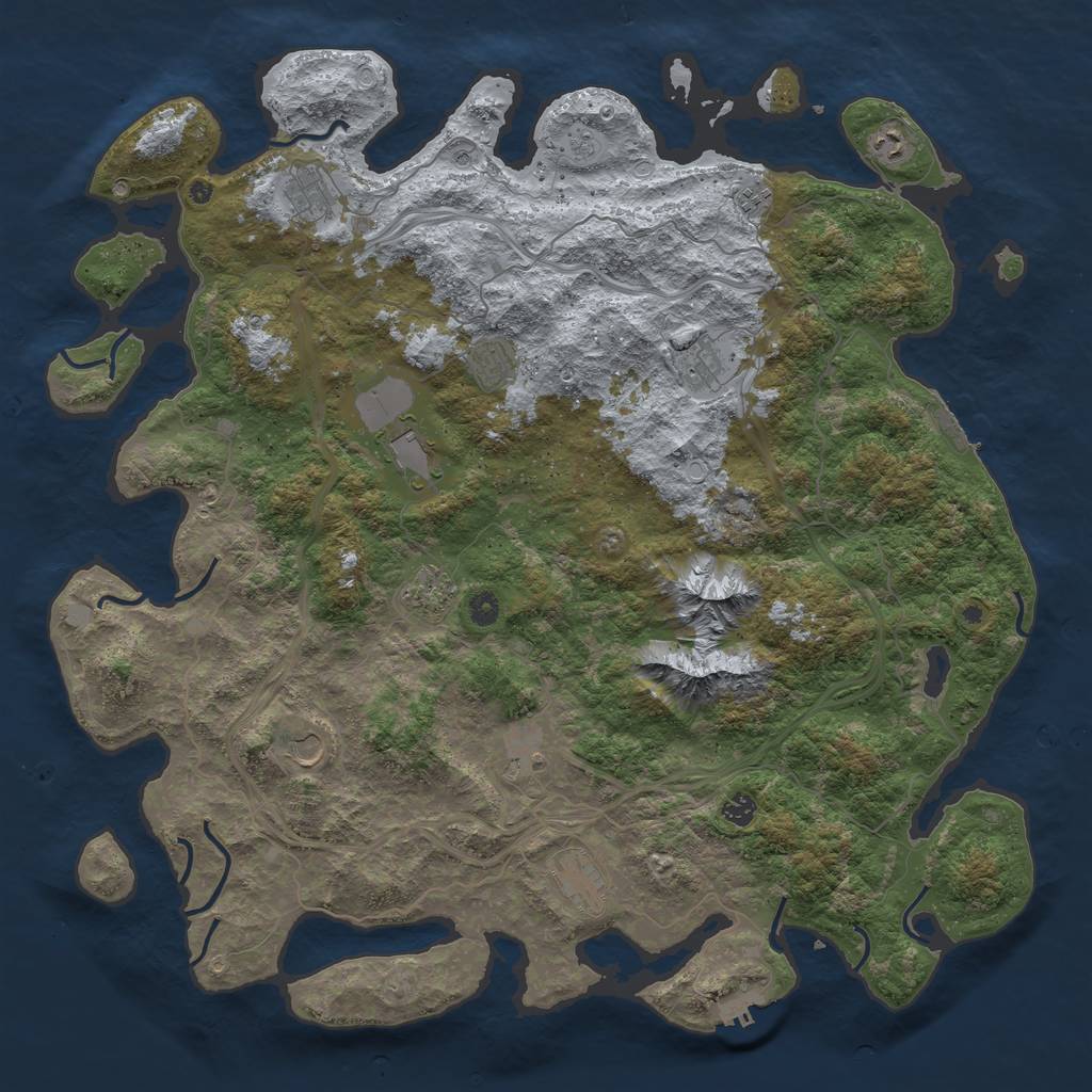 Rust Map: Procedural Map, Size: 5000, Seed: 12528, 18 Monuments
