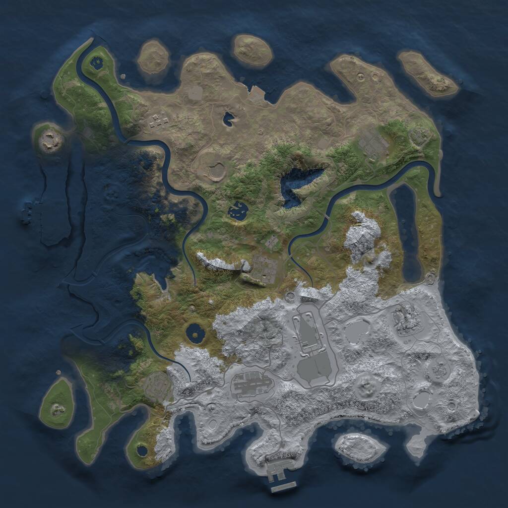 Rust Map: Procedural Map, Size: 4000, Seed: 103434722, 16 Monuments