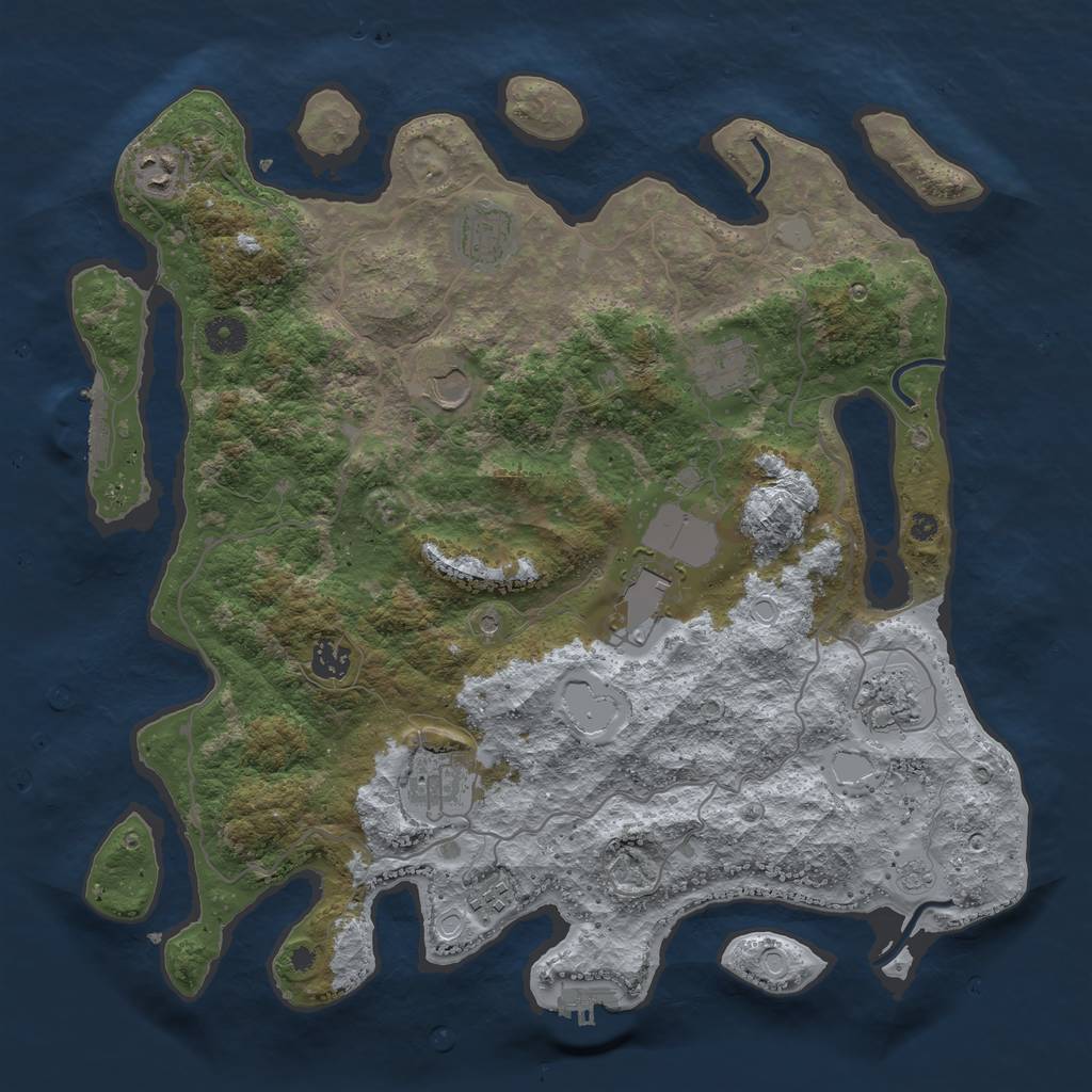 Rust Map: Procedural Map, Size: 4000, Seed: 103434722, 18 Monuments
