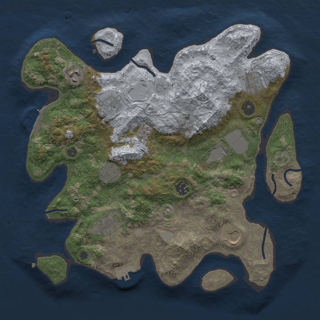 Rust Map: Procedural Map, Size: 3500, Seed: 633208798, 15 Monuments