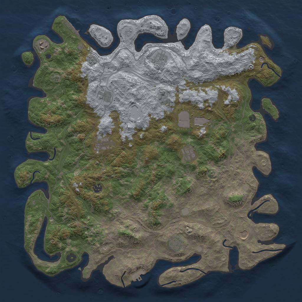 Rust Map: Procedural Map, Size: 4800, Seed: 851344364, 17 Monuments