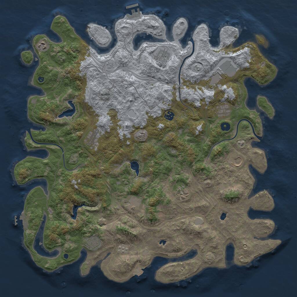 Rust Map: Procedural Map, Size: 4800, Seed: 851344364, 17 Monuments
