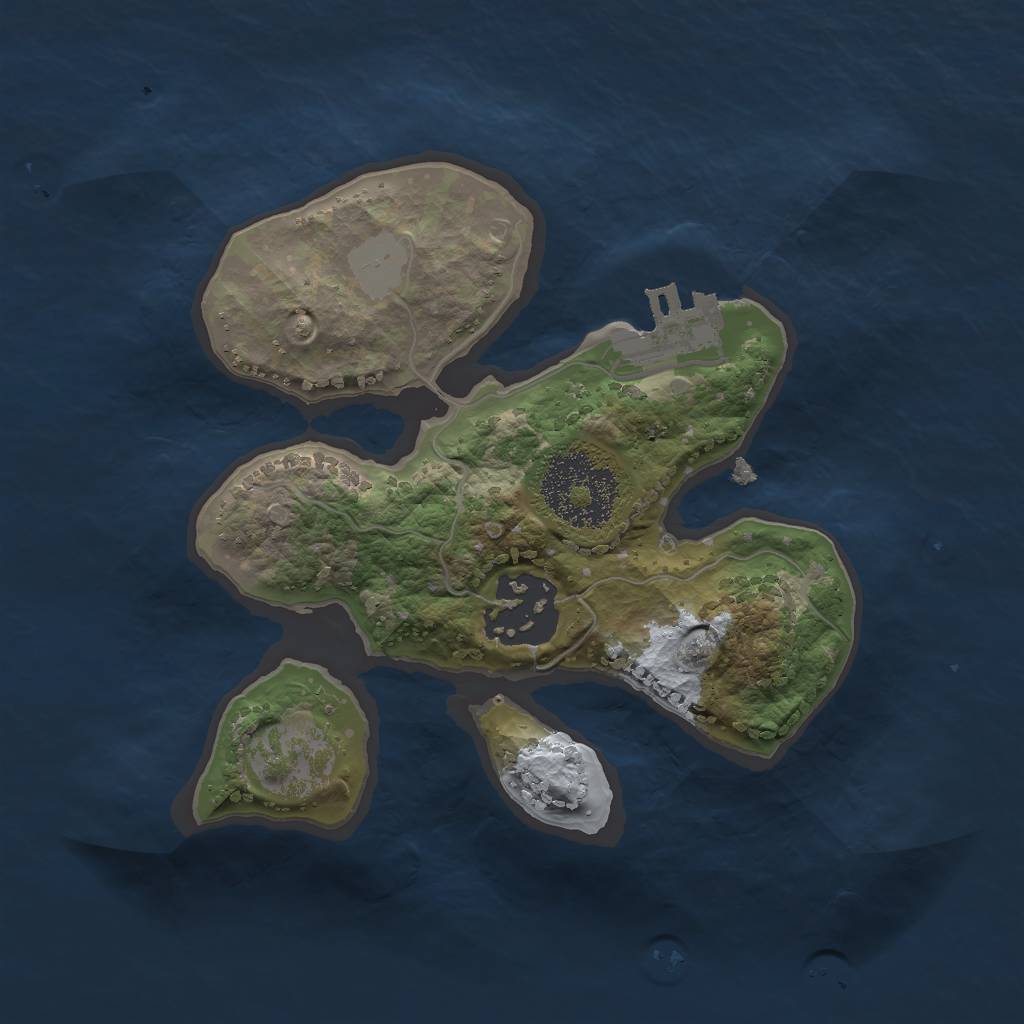 Rust Map: Procedural Map, Size: 2000, Seed: 1595739028, 5 Monuments